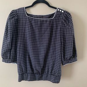 vintage grid patterned blouse!
